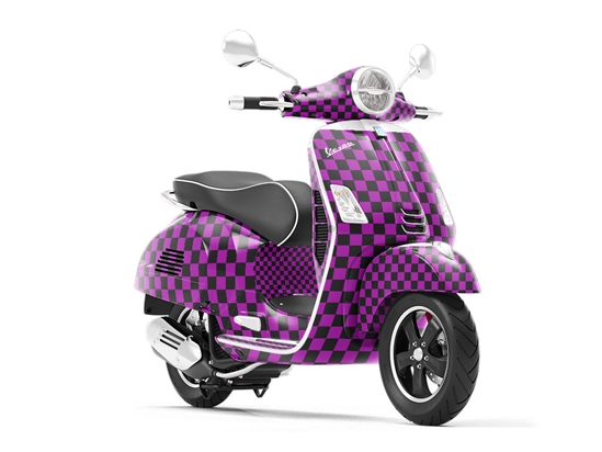 Purple Checkered Vespa Scooter Wrap Film