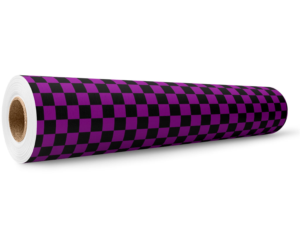 Purple Checkered Wrap Film Wholesale Roll