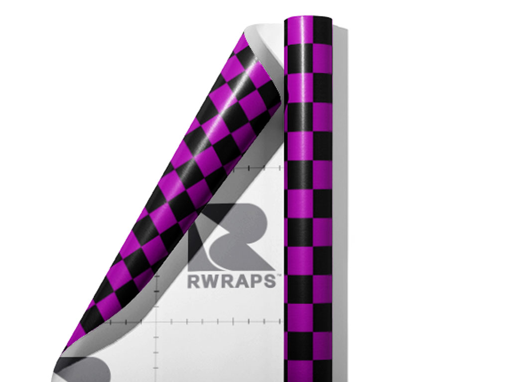 Purple Checkered Wrap Film Sheets