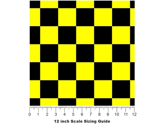 Yellow Name3 Checkered Vinyl Film Pattern Size 12 inch Scale