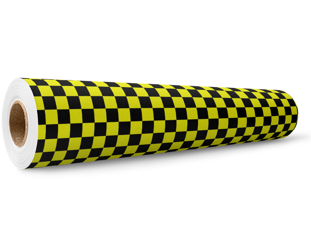 Yellow Checkered Wrap Film Wholesale Roll