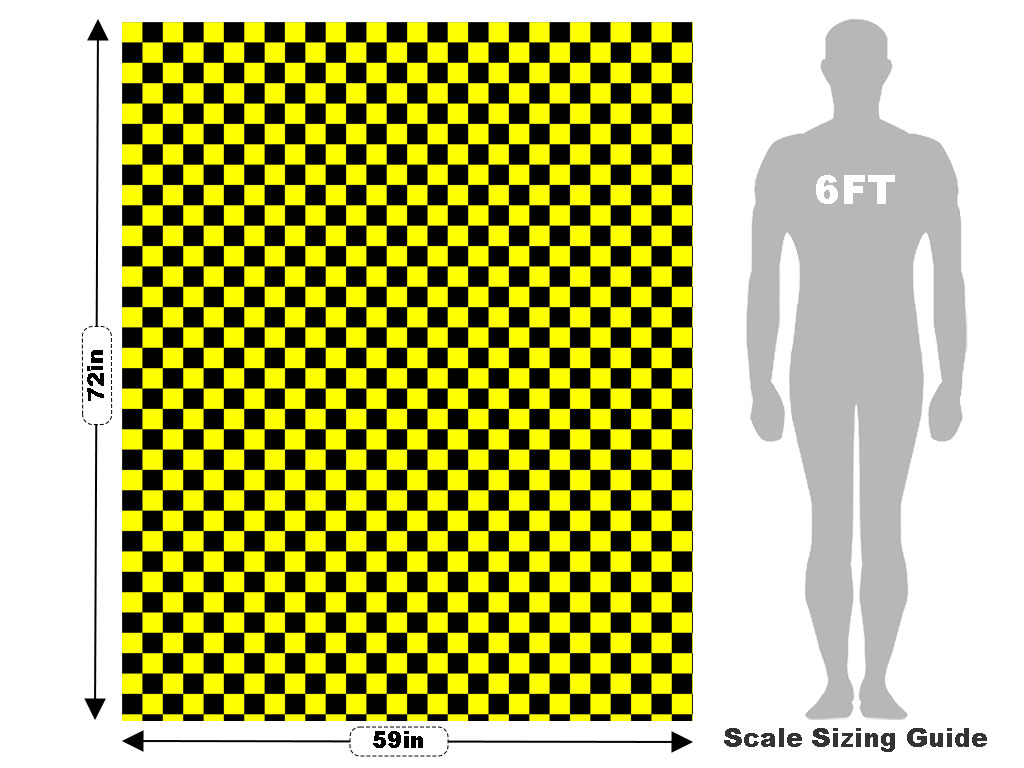 Yellow Checkered Vehicle Wrap Scale