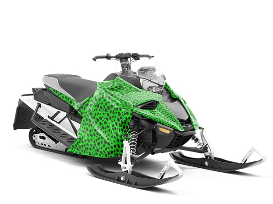 Green Cheetah Custom Wrapped Snowmobile