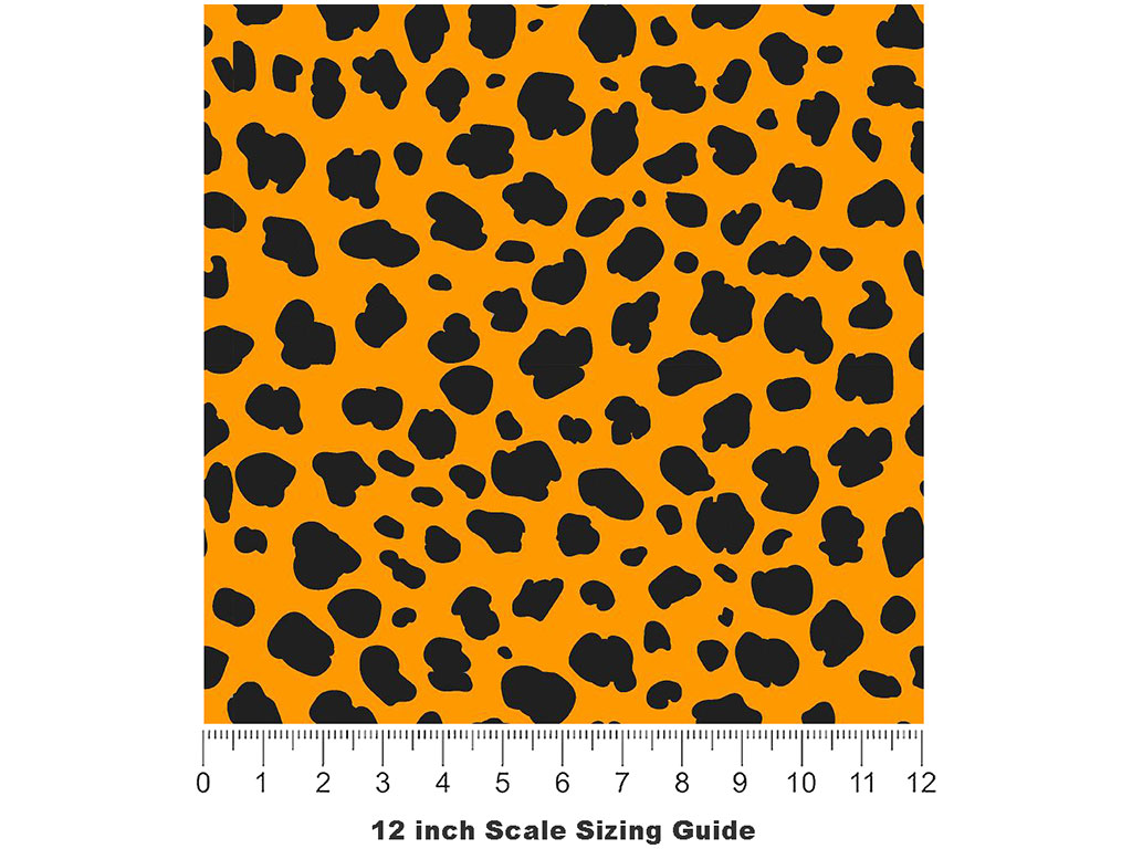 Orange Cheetah Vinyl Film Pattern Size 12 inch Scale
