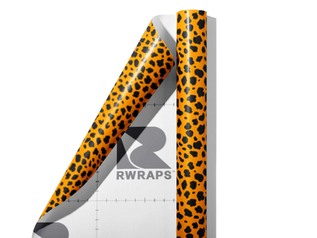Orange Cheetah Wrap Film Sheets
