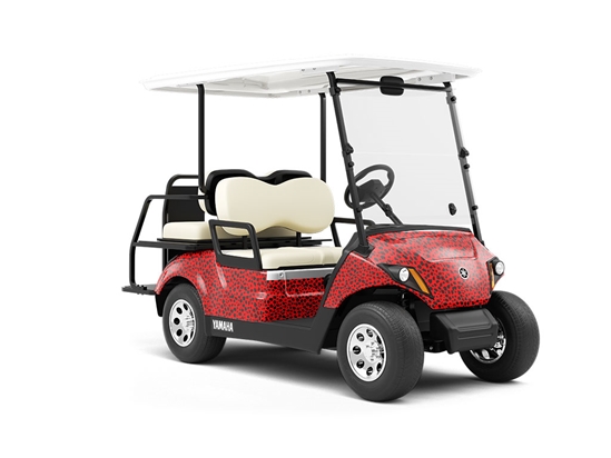 Red Cheetah Wrapped Golf Cart