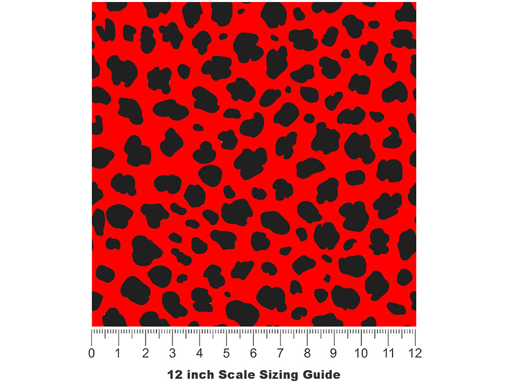 Red Cheetah Vinyl Film Pattern Size 12 inch Scale