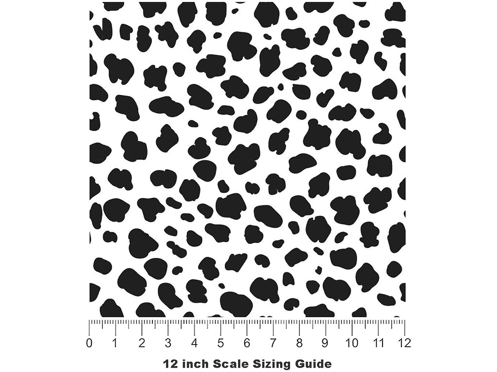 White Cheetah Vinyl Film Pattern Size 12 inch Scale