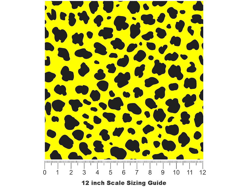 Yellow Cheetah Vinyl Film Pattern Size 12 inch Scale