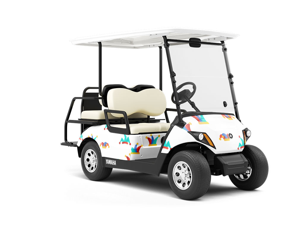 Jesters Cap Circus Wrapped Golf Cart