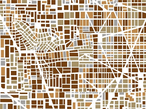 Rwraps™ Mapped Cityscape Print Vinyl Wrap Film - Brown Streets