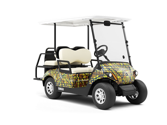 Goldenrod Streets Cityscape Wrapped Golf Cart