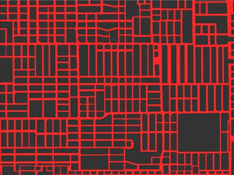 Rwraps™ Mapped Cityscape Print Vinyl Wrap Film - Red Streets