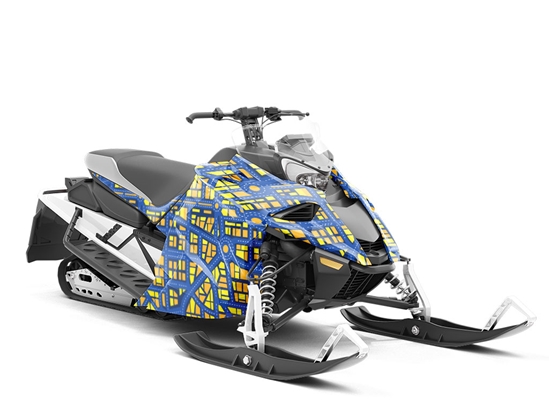 Roundabout Nightmare Cityscape Custom Wrapped Snowmobile