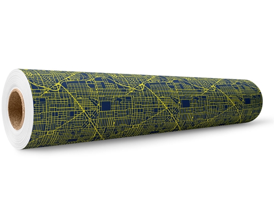 Yellow Streets Cityscape Wrap Film Wholesale Roll