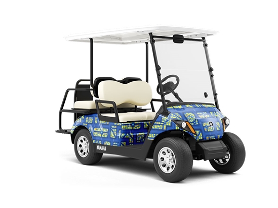 Zigzagging Roads Cityscape Wrapped Golf Cart