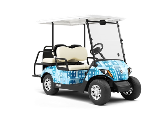 Bare Trees Cityscape Wrapped Golf Cart