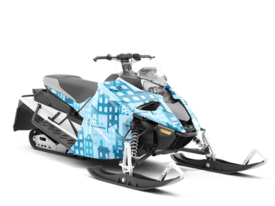 Bare Trees Cityscape Custom Wrapped Snowmobile