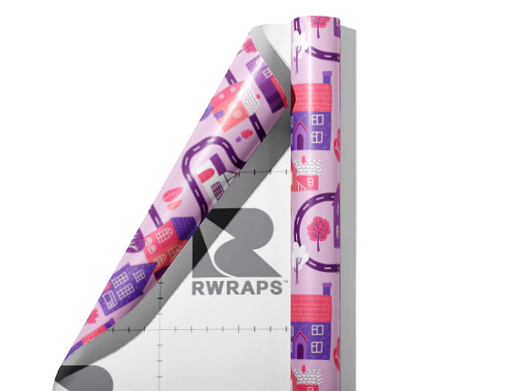 Pink Streets Cityscape Wrap Film Sheets