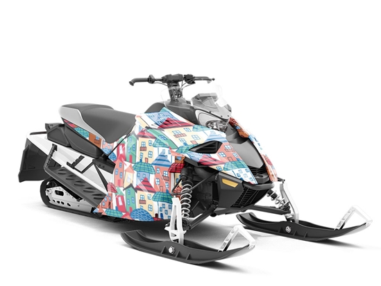 Tight Fit Cityscape Custom Wrapped Snowmobile