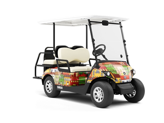 Apartment Block Cityscape Wrapped Golf Cart