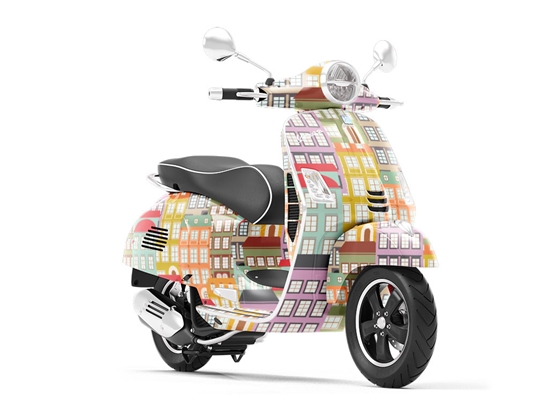Apartment Hunting Cityscape Vespa Scooter Wrap Film