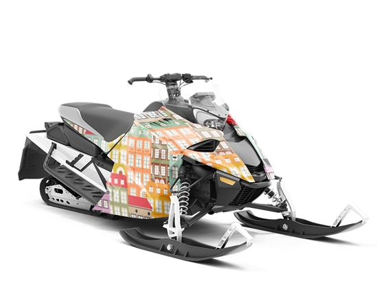 Apartment Hunting Cityscape Custom Wrapped Snowmobile