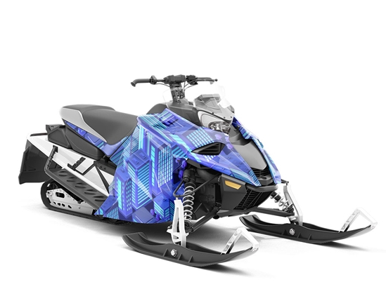 Black Light Cityscape Custom Wrapped Snowmobile