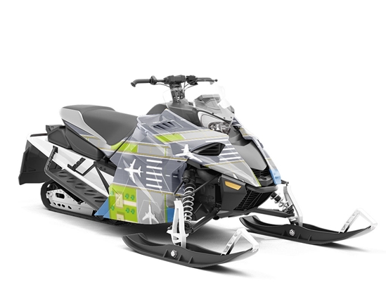 Busy Tarmac Cityscape Custom Wrapped Snowmobile