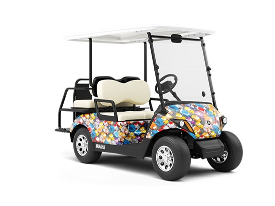 Commuting Nightmare Cityscape Wrapped Golf Cart