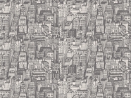 Gray Downtown Cityscape Vinyl Wrap Pattern
