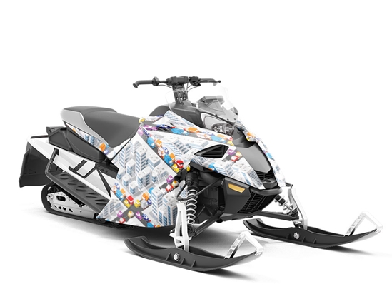 Gridlocked  Cityscape Custom Wrapped Snowmobile