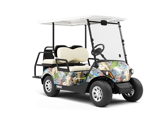 Office Carpool Cityscape Wrapped Golf Cart