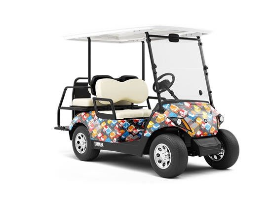 Packed Lot Cityscape Wrapped Golf Cart