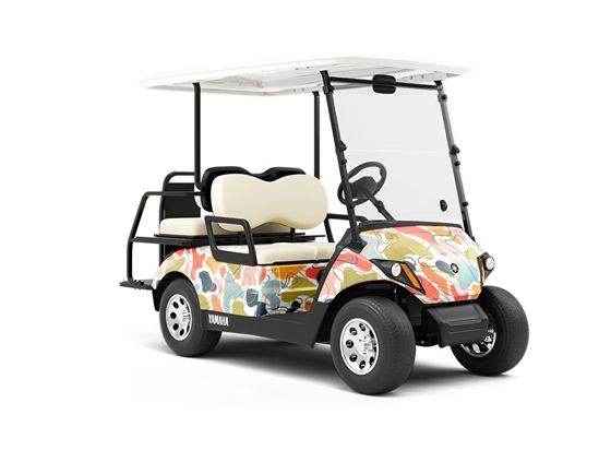 Concentric Rainbow Cobblestone Wrapped Golf Cart