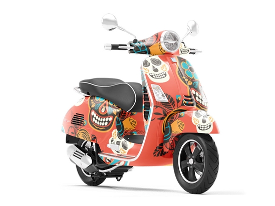 Autumnal Calaveras Day of the Dead Vespa Scooter Wrap Film