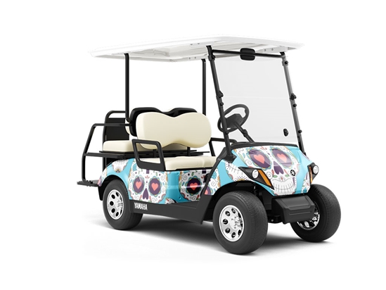 Familial Love Day of the Dead Wrapped Golf Cart