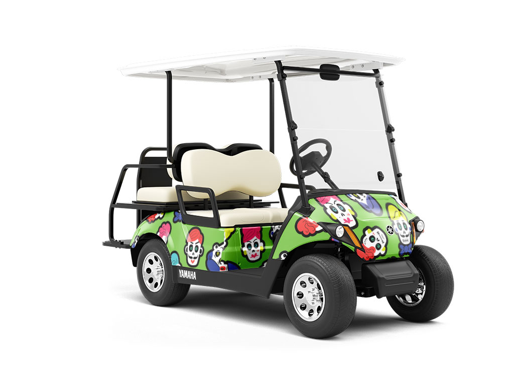 Family Reunion Day of the Dead Wrapped Golf Cart
