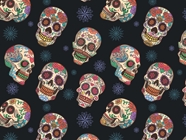 Painted Calaveras Day of the Dead Vinyl Wrap Pattern