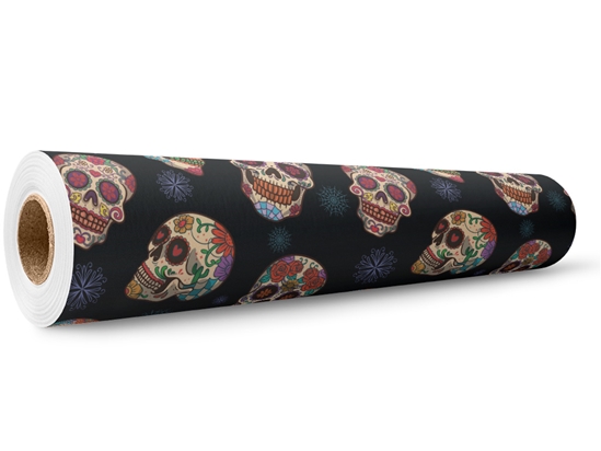 Painted Calaveras Day of the Dead Wrap Film Wholesale Roll
