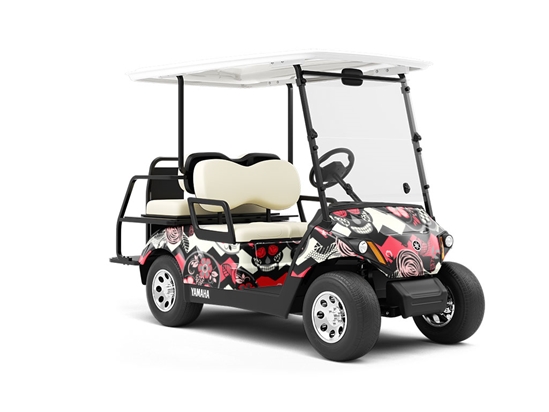 Pink Parents Day of the Dead Wrapped Golf Cart