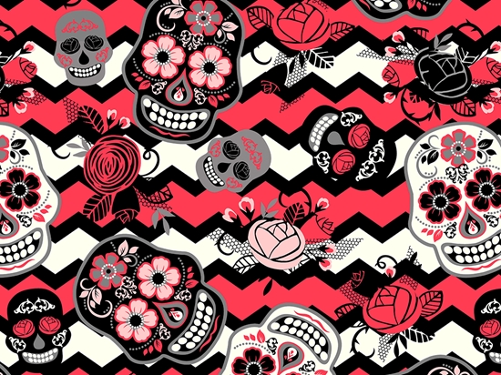 Pink Parents Day of the Dead Vinyl Wrap Pattern