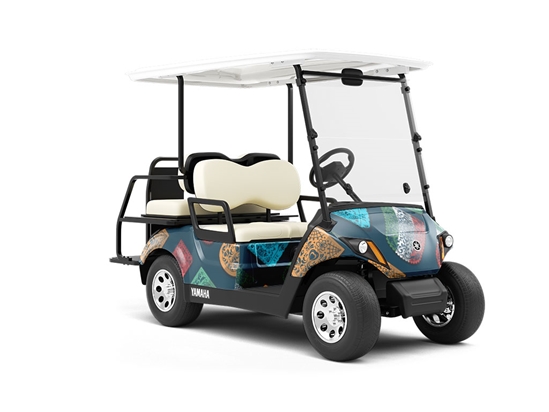 Simple Picado Day of the Dead Wrapped Golf Cart