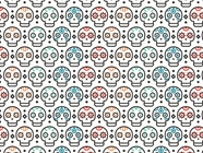 Simple Skulls Day of the Dead Vinyl Wrap Pattern