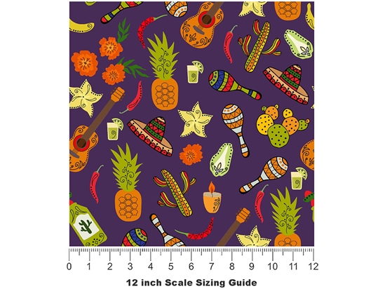 Tropical Celebrations Day of the Dead Vinyl Film Pattern Size 12 inch Scale