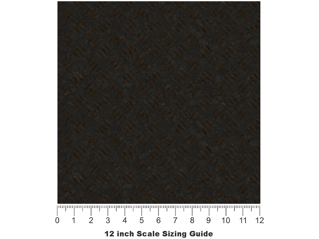 Black Corrosion Diamond Plate Vinyl Film Pattern Size 12 inch Scale