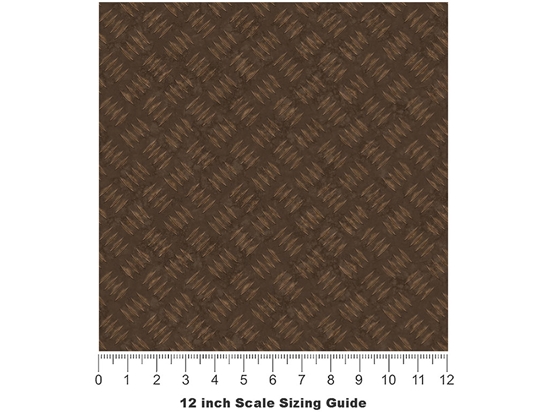Rusted Metal Diamond Plate Vinyl Film Pattern Size 12 inch Scale