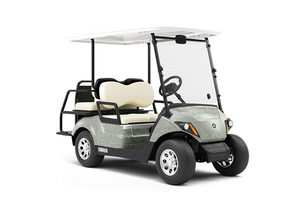 Seamless Aqua Diamond Plate Wrapped Golf Cart