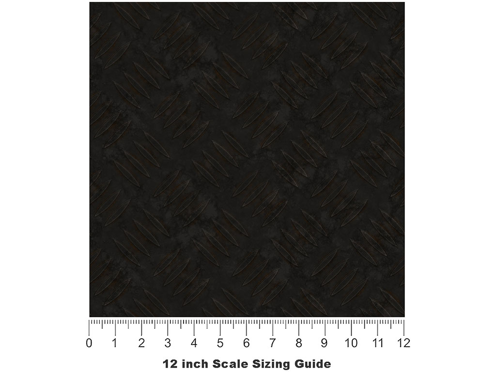 Welded Black Diamond Plate Vinyl Film Pattern Size 12 inch Scale