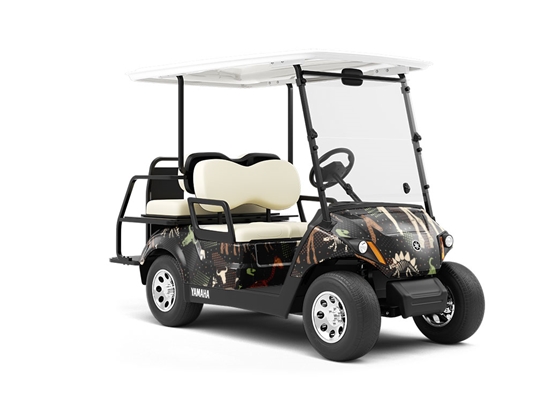Black Ice Dinosaur Wrapped Golf Cart